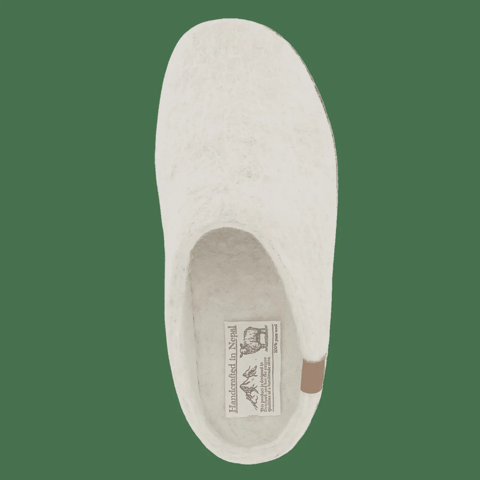 Hjemmesko Med Skindsål>Green Comfort Wool Bhutan - Offwhite