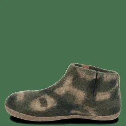 Hjemmesko Med Skindsål>Green Comfort Wool Everest - Mix Olive