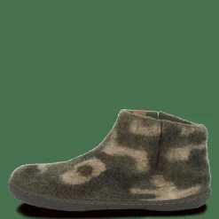 Hjemmesko Med Gummisål>Green Comfort Wool Nepal - Mix Olive